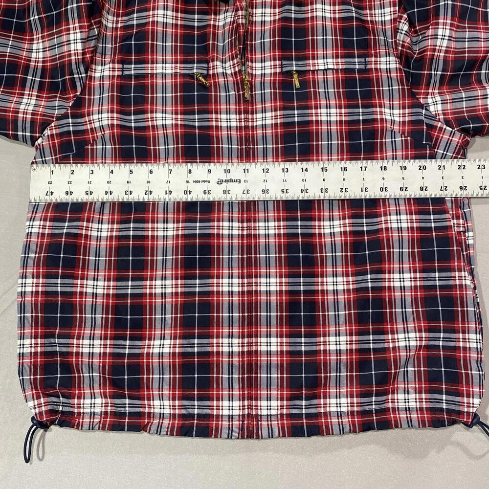 VTG Catalina Jacket Womens Medium Red Black Plaid Full Zip Rain Coat Gold Zipper - Picture 5 of 9